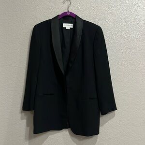 LIZ CLAIBORNE Petite Collection Woman's Wool Black Blazer Jacket Sz 8P